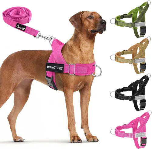 Miniatura 10 de Juego de arnés y correa para perro Lukove sin tirones - Arnés de chaleco para perros resistente con acolchado suave para perros medianos y grandes
