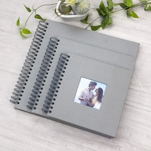 Miniatura 7 de Álbum de fotos para scrapbook DIY de 10 x 10 pulgadas con cubierta de diseño de ventana, 80 páginas, libro de recuerdos de papel para manualidades