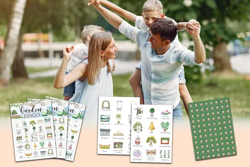 Miniatura 4 de Tarjetas de bingo de jardín, juego temático de jardín para 24 jugadores, actividades de bingo para adultos, suministros de decoración de fiesta