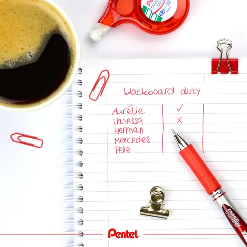 Miniatura 4 de Pentel BL77-BO Energel XM - Bolígrafo de gel retráctil con punta de 0.028 in, ancho de línea de 0.014 in, color rojo, paquete de 12