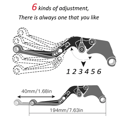 Miniatura 3 de NIKKHO Palanca de embrague de freno para YA & MAHA XT660 XT660R XT660X Tenere XT 660 2004-2011 Palancas de embrague de freno manija de embrague