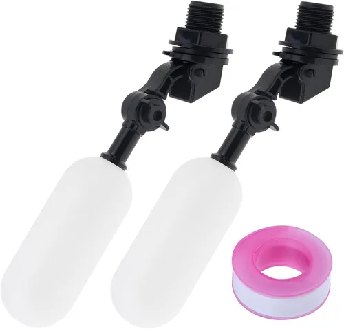 Válvula de flotador, 2 unidades de 1/2 pulgada de control de nivel de agua de brazo ajustable válvula de agua de llenado automático para ganado,