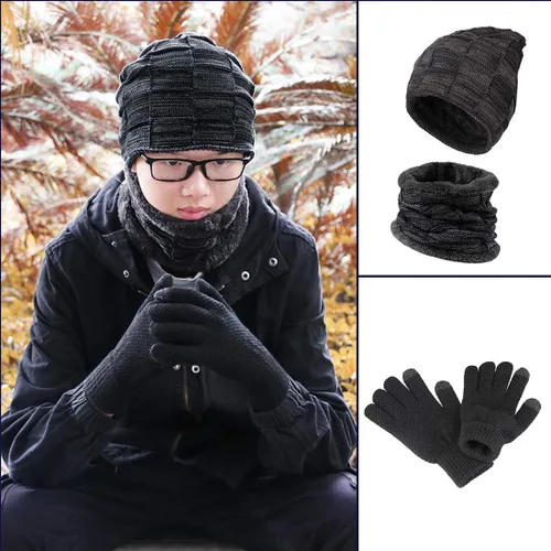 Miniatura 2 de KRATARC Conjunto de bufanda cálida de invierno para hombres y mujeres al aire libre