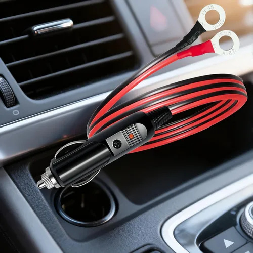 Miniatura 4 de Cable adaptador de encendedor de cigarrillos macho de 15 A, 12 V, 24 V, resistente, 14 AWG, cable de extensión para encendedor de cigarrillos