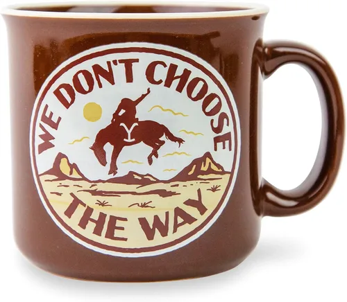 Silver Buffalo Yellowstone We Don't Choose The Way - Taza de café grande para café expreso, té, cacao, capacidad para 20 onzas