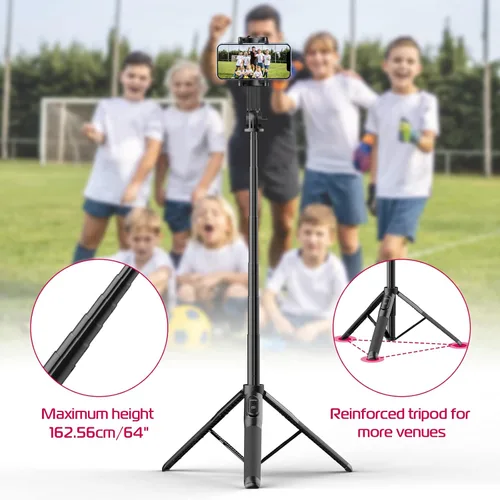 Miniatura 7 de ULANZI SK-03 Trípode selfie stick, trípode de 64" profesional y estable para teléfono inteligente/cámara de acción, soporte de teléfono extensible