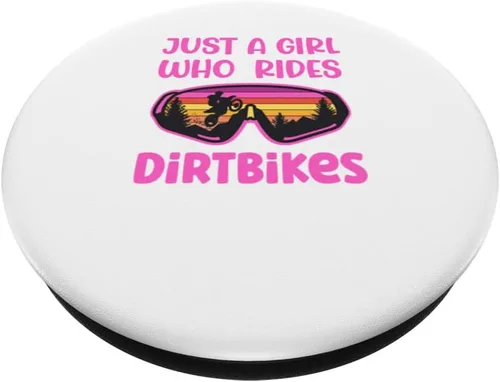 Miniatura 2 de Motocross just a girl who rides dirt bikes scrambler motox PopSockets Swappable PopGrip