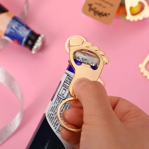 Miniatura 9 de 50PC Footprint Keychain Bottle Opener Baby Shower for Guest Baby Shower Gifts