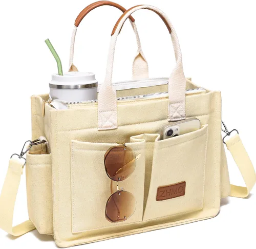 Miniatura 23 de Bolso de lona para mujer, bolsos cruzados para mujer, bolsos de trabajo para computadora portátil, bolso grande de mano para enfermera o profesora