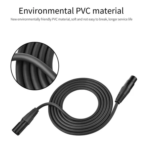 Miniatura 5 de Mic DMX Audio Cable 3 Pin XLR macho a XLR hembra Cable de micrófono (3.3 ft)
