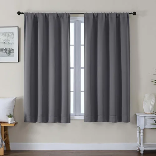 Miniatura 50 de Gwine Cortinas opacas para dormitorio, 54 pulgadas de largo, paneles de cortina de ventana con aislamiento térmico y reducción de ruido, cortinas