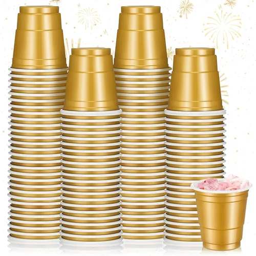 Miniatura 32 de Roshtia Paquete de 100 vasos de plástico de 2 onzas, mini vasos de chupito desechables de graduación de 2 onzas para fiesta de graduación, boda
