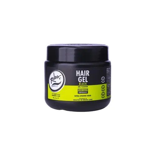 Gel para el cabello negro Rolda para hombres - Gel de peinado de sujeción media con carbón activado para aspecto húmedo - Cubre las canas y realza