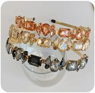 Wiwpar Diademas finas de diamantes de imitación para mujer, bandas elásticas para la cabeza con diamantes de imitación vintage, accesorios para el