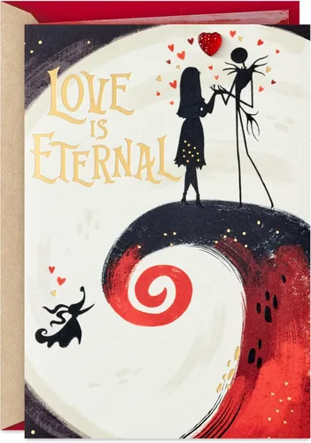 Miniatura 10 de Hallmark Tarjeta desplegable de Nightmare Before Christmas (Jack & Sally) Tarjeta 3D de papel de la firma para aniversario, amor, cumpleaños