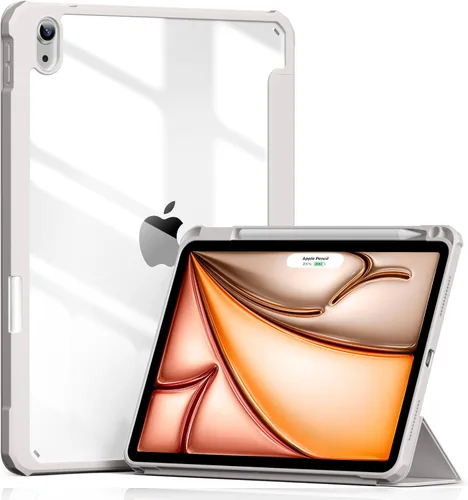 Aoub Funda para iPad Air de 11 pulgadas M3/M2 (2025/2024), iPad Air de 5ª/4ª generación (2022/2020) de 10.9 pulgadas - [Soporte para lápiz Gris claro