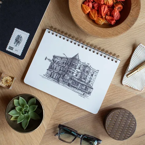 Miniatura 6 de Kolo - Cuaderno de bocetos de 5.5 x 8.5 pulgadas, encuadernado en espiral, 50 libras/74 gsm, ideal para lápiz, lápiz de colores y carbón, 100 hojas