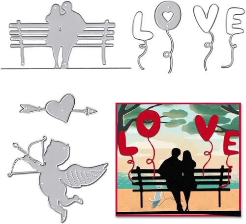 Hying Troqueles de corte para amantes del día de San Valentín para hacer tarjetas y decoraciones de álbumes de fotos, flechas de Cupido troqueladas,