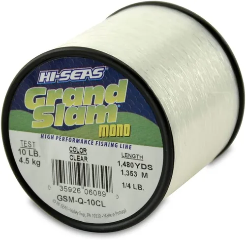 Miniatura 57 de HI-SEAS Línea de pesca de monofilamento Grand Slam - Fuerte y resistente a la abrasión en transparente, rosa, verde, azul humo, amarillo Azul ahumado