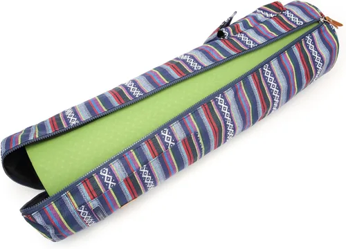 Miniatura 6 de Bolsa de lona para esterilla de yoga con correa ajustable y bolsillos, bolsa de gimnasio de viaje con cierre completo para mujeres y hombres, se