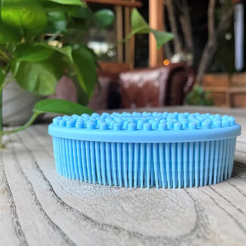 Miniatura 30 de Cepillo sensorial prémium para niños o autismo, limpiador corporal de silicona suave, 2 en 1, cepillos sensoriales para terapia ocupacional, esponja