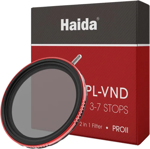Haida 67mm VND+CPL 2 en 1 Filtro Ajustable ND8-ND128 (3-7 Paradas) para Lente de Cámara, Filtro Polarizador de Revestimiento Múltiple