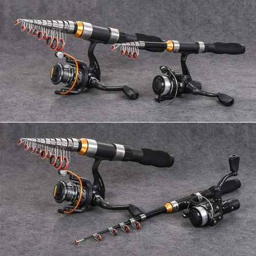 Miniatura 5 de Gigicloud 1 unids caña de pescar telescópica 3.3 ft-7.5 ft caña de pescar caña de vidrio Super corta mini Bass Bait casting caña de pescar