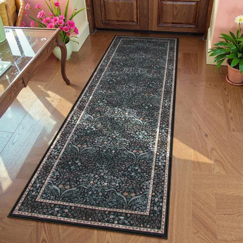 Miniatura 20 de Lahome Tapete floral lavable, suave, para entrada y cocina, 2 x 3 pies, antideslizante, bohemio, ultradelgado, fácil de limpiar, para interior, Azul