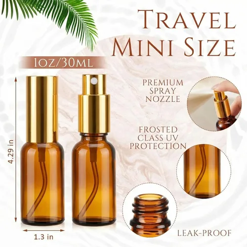 Miniatura 2 de Tessco for you 20 botellas de vidrio con atomizador de perfume vacías, rellenables, transparentes, decorativas, con bomba pulverizadora de niebla