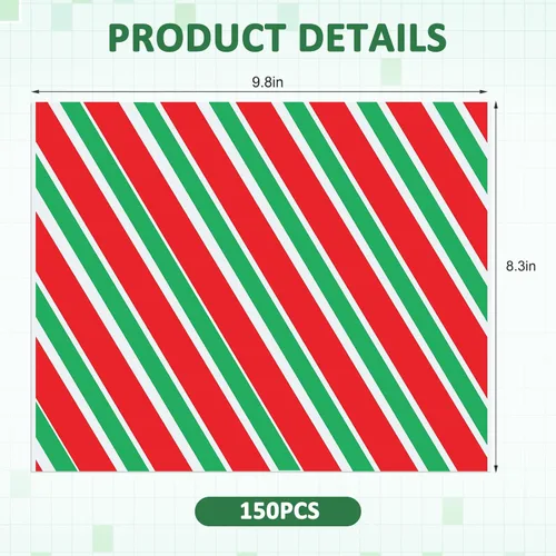 Miniatura 2 de Tenceur 150 piezas de hojas de papel encerado de Navidad para envolver alimentos, papel de pergamino a granel, hojas de papel encerado