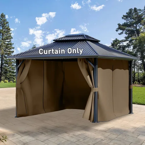 Miniatura 7 de Aoodor Cortinas de Gazebo para Exteriores de 10 x 10 pies, 4 Paneles Impermeables de Pared Lateral de Privacidad de Repuesto con Cremallera