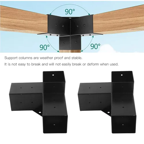 Miniatura 4 de Soporte de pérgola de acero con revestimiento inoxidable, estructura resistente y fácil montaje para carpintería al aire libre (8 piezas)