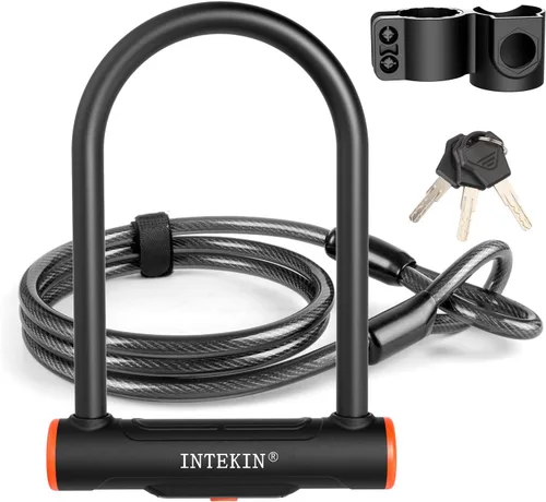 Miniatura 12 de Bike U Lock Heavy Duty Bike Lock Bicycle Lock, 16mm U Lock and 3ft / 5ft / 6ft Length Security Cable with Sturdy Mounting Bracket for Bicycle