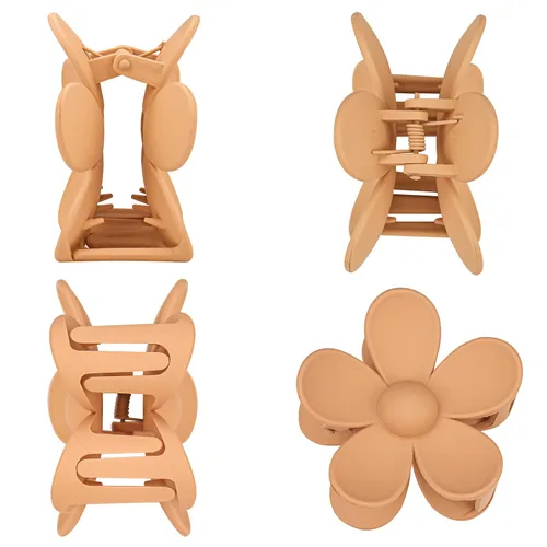 Miniatura 3 de 12 pinzas de flores para mujeres y niñas, clips de mandíbula grandes y fuertes en 12 colores mate para cabello grueso y fino