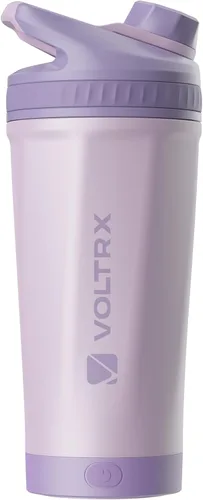 Miniatura 12 de VOLTRX ChillMix Botella agitadora de proteínas aislada de acero inoxidable - Mezclador eléctrico recargable USB C para batidos con proteínas, tazas