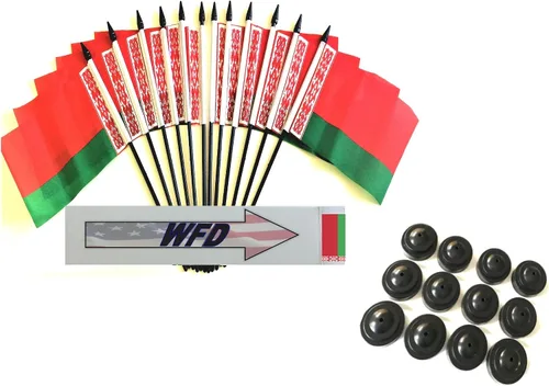 Miniatura 54 de Paquete de 12 banderas de escritorio de oficina en miniatura de poliéster Afganistán de 4 x 6 pulgadas y pequeñas banderas de mesa, 1 docena de mini