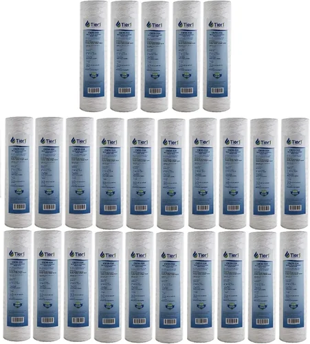 Miniatura 14 de Tier1 Cartucho de repuesto de filtro de agua para sedimentos de polipropileno enrollado de 50 micrones, 10 x 2.5 pulgadas, compatible con Pentek