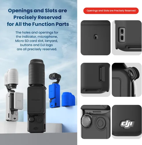 Miniatura 5 de Funda protectora de silicona para lente de pantalla para DJI Osmo Pocket 3 Accesorios (Negro)