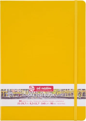 Talens Art Creation T9314-113M 441785 Cuaderno de bocetos Art Creation, cuaderno de dibujo, 21 x 30 cm, amarillo dorado
