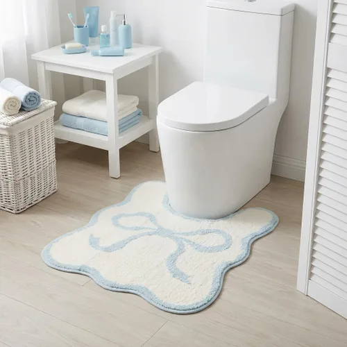 Miniatura 12 de Tapete de baño festoneado negro de 26 x 18 pulgadas, tapetes de baño suaves y absorbentes, lavables a máquina, de microfibra, para bañeras, lavabos