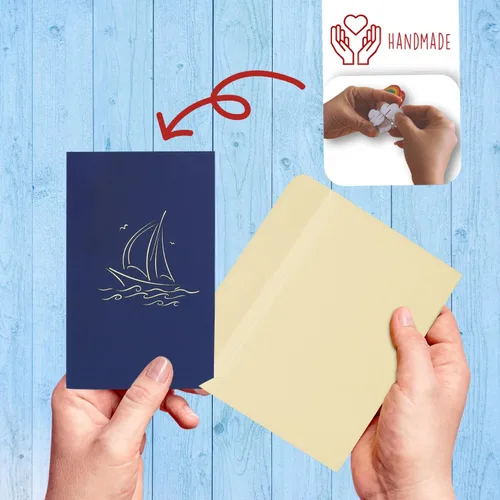 Miniatura 5 de LINPopUp® Tarjeta emergente, POP UP 3D tarjetas de felicitación tarjetas de felicitación tarjetas de cumpleaños de barco, cupón de viaje velero, N104