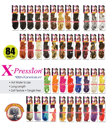 Miniatura 2 de Realistic Trenza original X-Pression 84 pulgadas 100% Kanekalon (paquete de 3, 1) M-61XPRES84