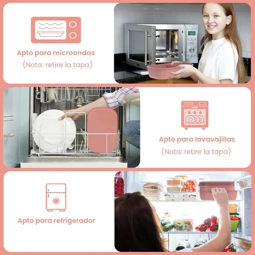 Miniatura 4 de JBGOYON® Juego de lonchera Bento, 3 recipientes apilables para adultos y niños, lonchera para mujeres, incluye bolsa de almuerzo, a prueba de fugas