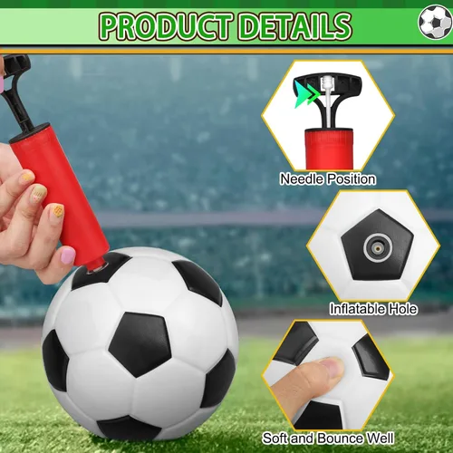 Miniatura 3 de Umnodobn Juego de 5 pelotas de fútbol de 6 pulgadas con bomba Blanco