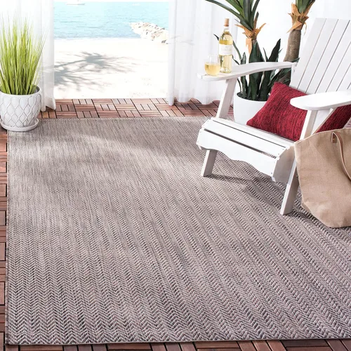 Miniatura 47 de SAFAVIEH Alfombra Lavable para Exteriores Colección Courtyard - Pasillo de 2'3" x 6'7", Azul Marino y Gris, No Desprende Pelusa y Fácil Limpieza