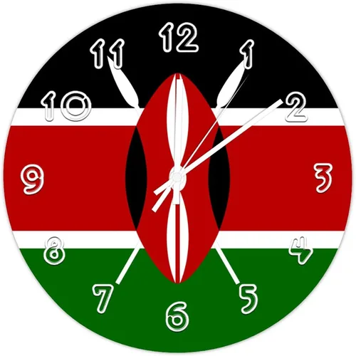Miniatura 12 de Kosovo - Reloj de pared redondo con bandera de Kosovo, silencioso, sin tictac, para cocina, dormitorio, oficina, decoración interior del hogar