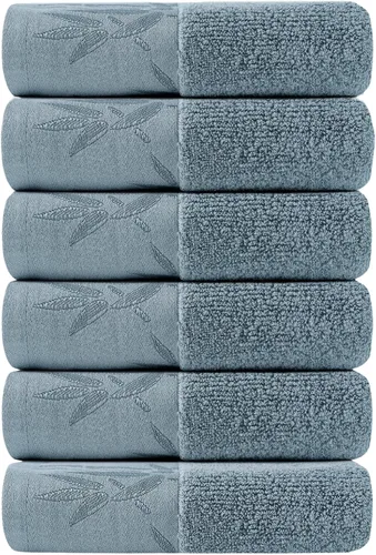 SEISSO Paquete de 6 toallas de mano, ultra suaves y altamente absorbentes, toallas de mano de viscosa de bambú de lujo, multiusos, para playa, spa,