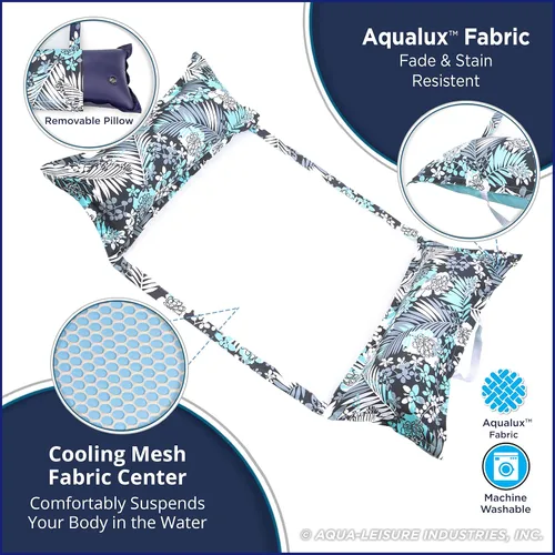 Miniatura 3 de Aqua - Deluxe Monterey - Flotador de alberca y hamaca de agua de calidad de centro turístico 4 en 1, inflable, multiusos, para adultos