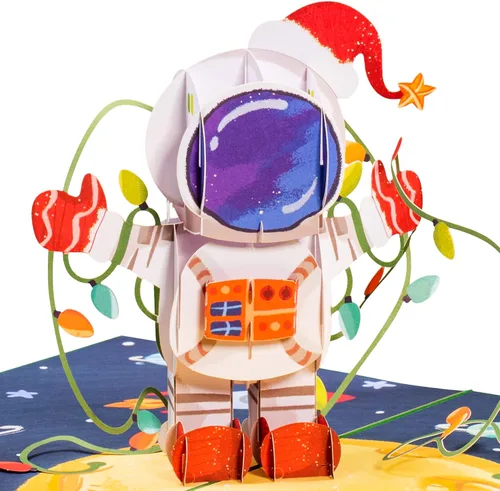 Miniatura 8 de Paper Love Tarjeta de Navidad desplegable 3D, automóvil, regalo para Navidad o vacaciones, cubierta de 5 x 7 pulgadas, incluye sobre y etiqueta