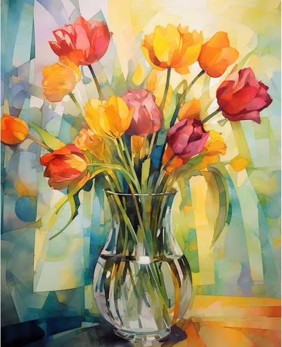 Miniatura 11 de Tucocoo Kits de pintura floral de amapola por números con pinceles y pigmento acrílico sobre lienzo para adultos, hermosos jarrones, flores, Obras